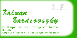 kalman bardiovszky business card